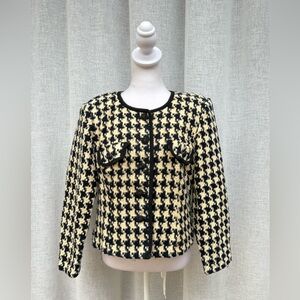 1990 Lisa Petites houndstooth off white and black jacket